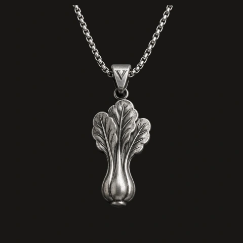 The Grocer — Sterling Silver Bok Choy Pendant