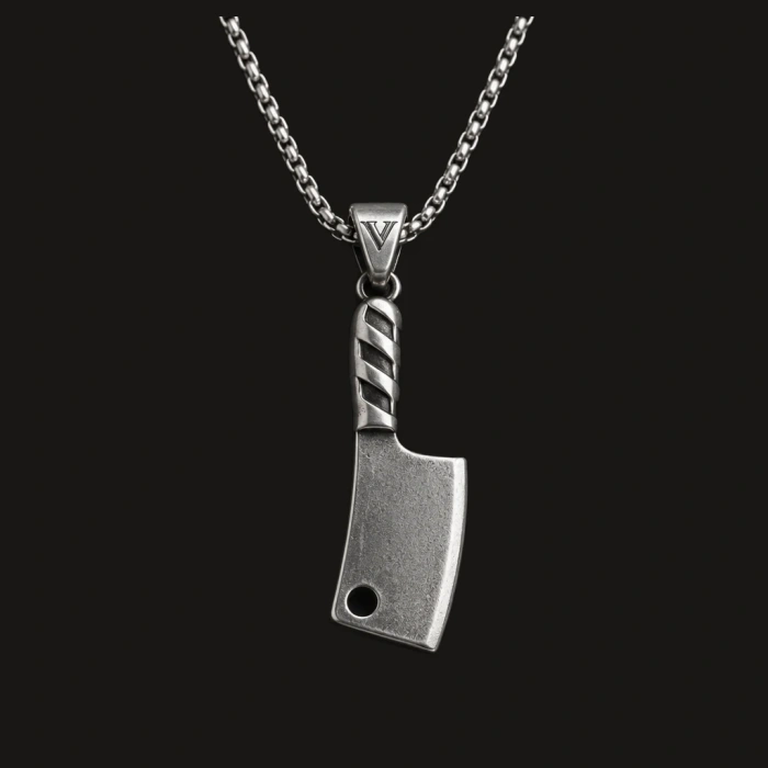 The Butcher — Sterling Silver Cleaver Pendant