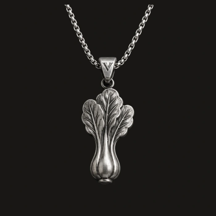 The Grocer — Sterling Silver Bok Choy Pendant